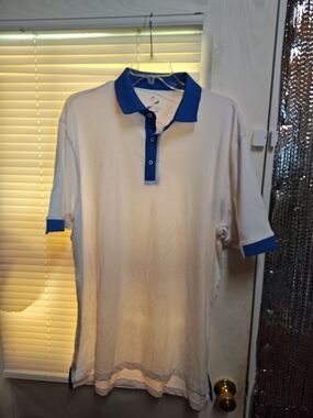 Head Men's White Polo with Blue Collar and Cuff